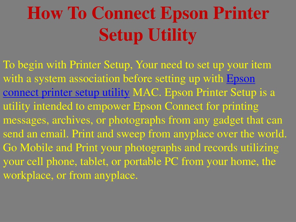 Ppt How To Connect Epson Printer Setup Utility Powerpoint Presentation Id9916632 6756