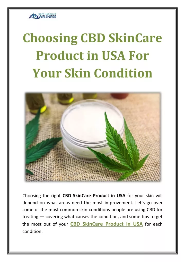 choosing cbd skincare product in usa for your n.