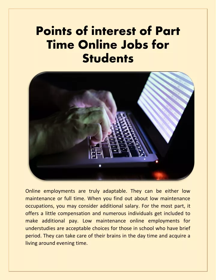 points of interest of part time online jobs n.