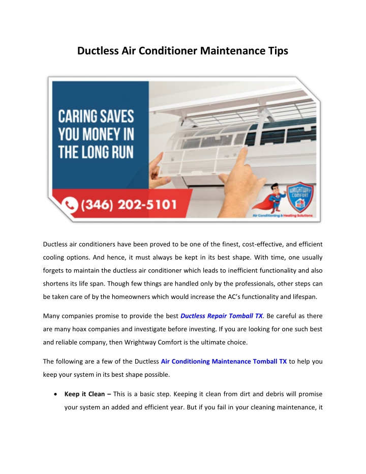 ductless air conditioner maintenance tips n.