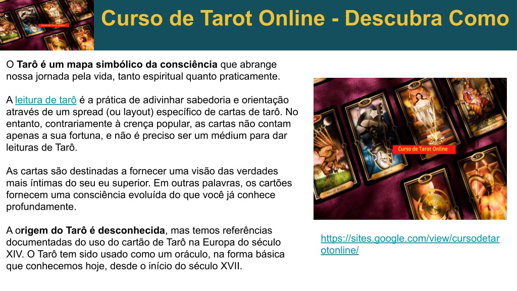 Curso de Tarot Online Gratis para Iniciantes Tudo Sobre o Tarot