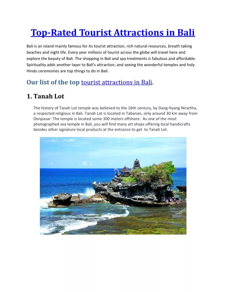 top rated tourist attractions in bali n.