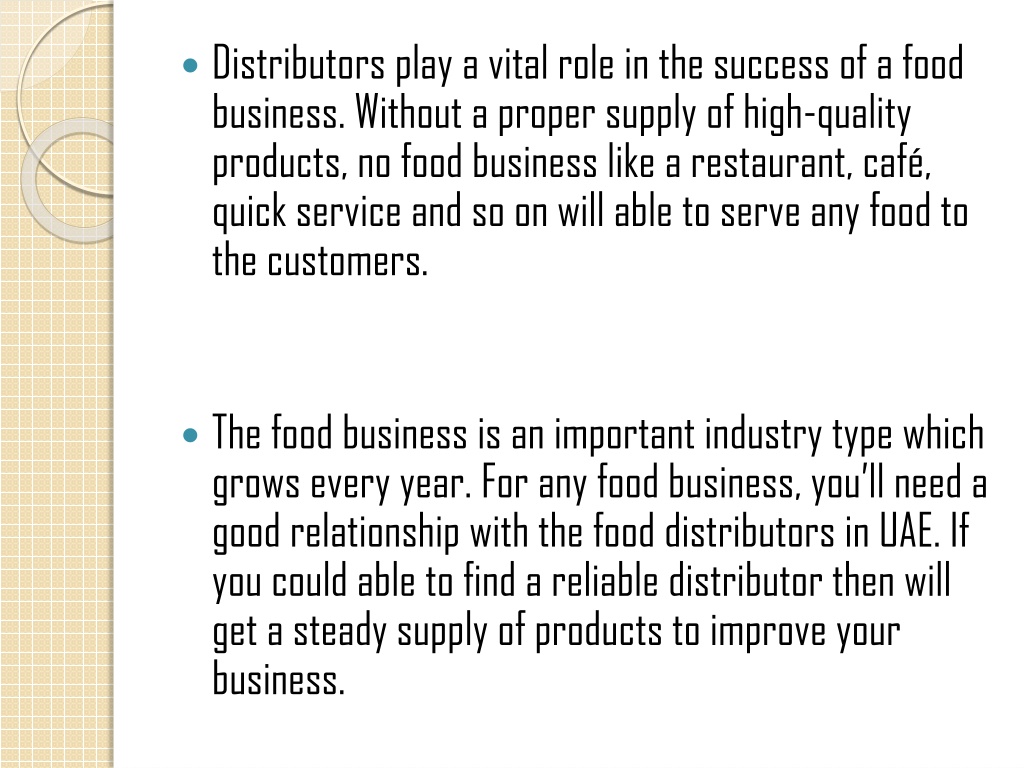 PPT Is It Difficult To Find The Top Food Distributors In UAE 
