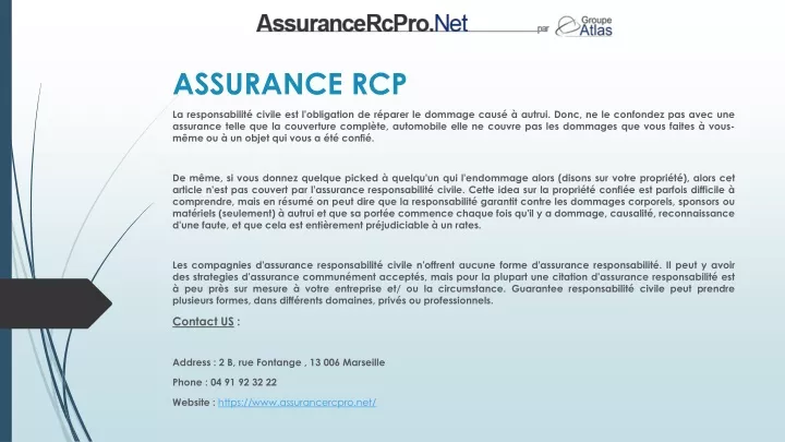 assurance rcp n.