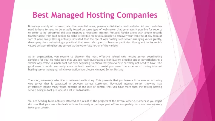 best managed hosting companies n.