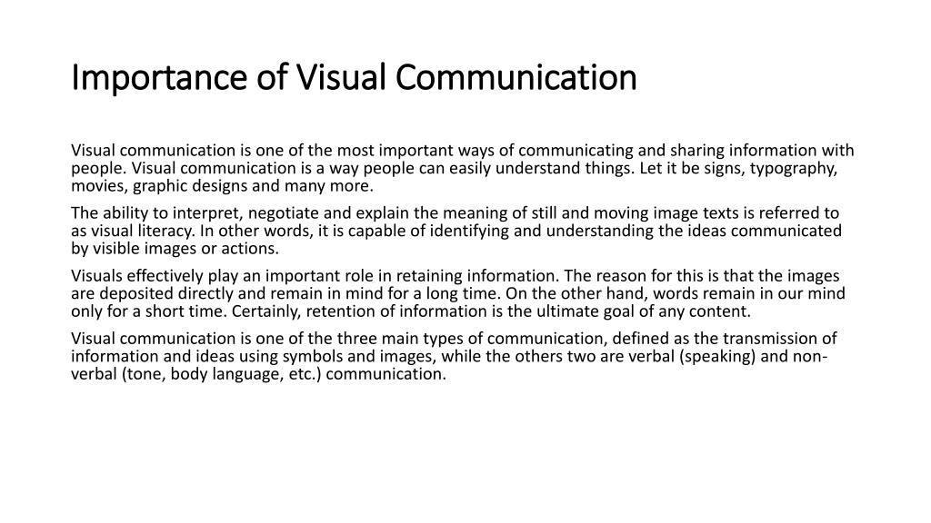 presentation on importance of visual communication