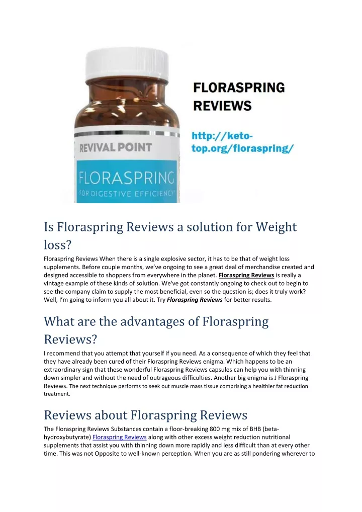 is floraspring reviews a solution for weight loss n.