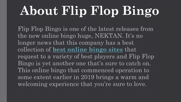 about flip flop bingo n.