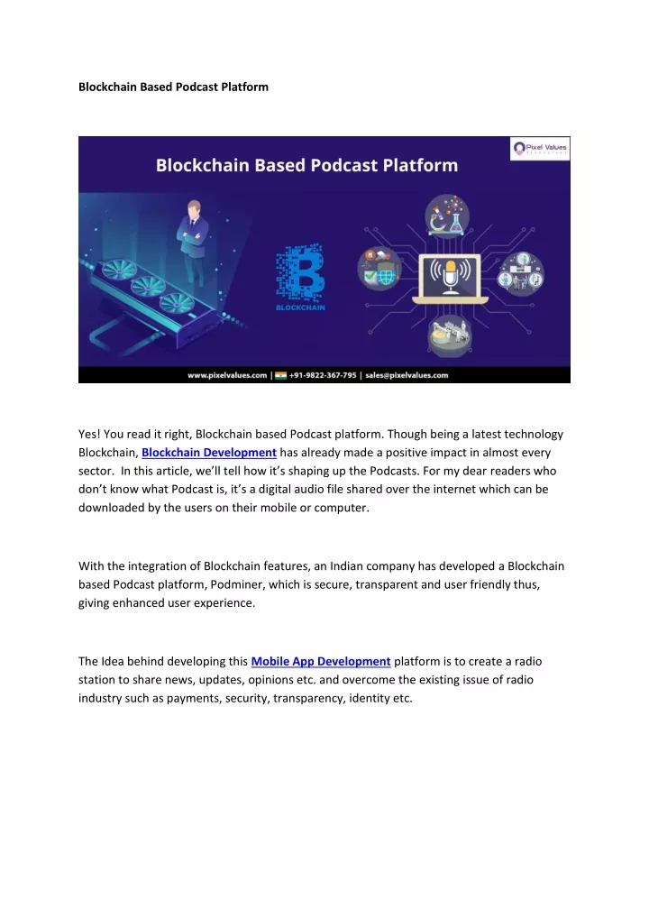 blockchain based podcast platform n.