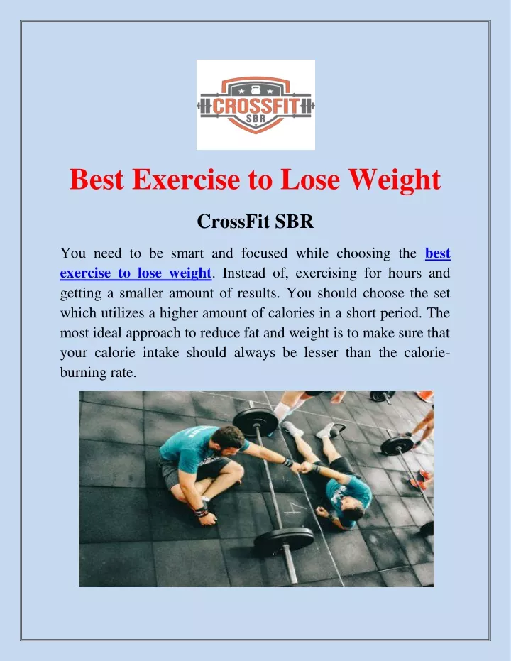 best exercise to lose weight n.