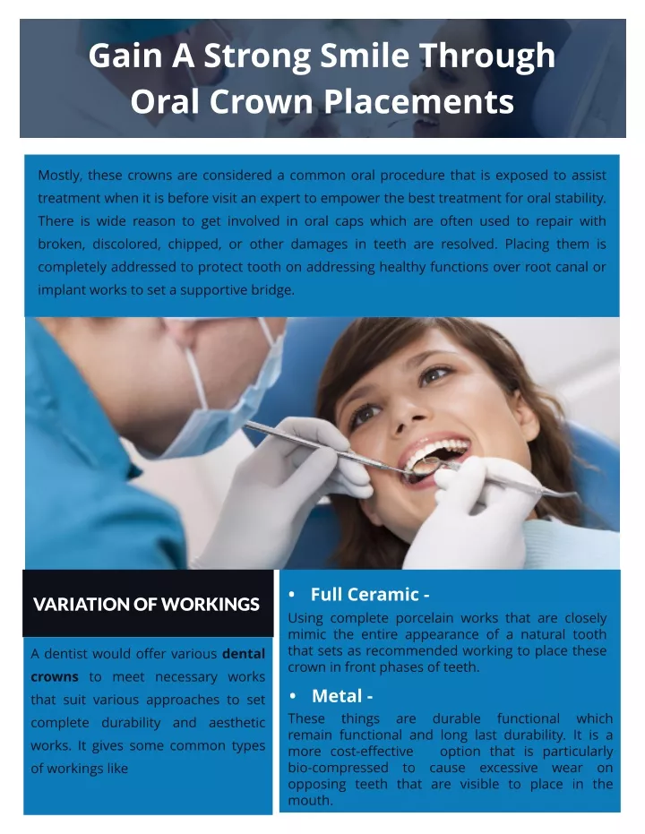 gain a strong smile through oral crown placements n.