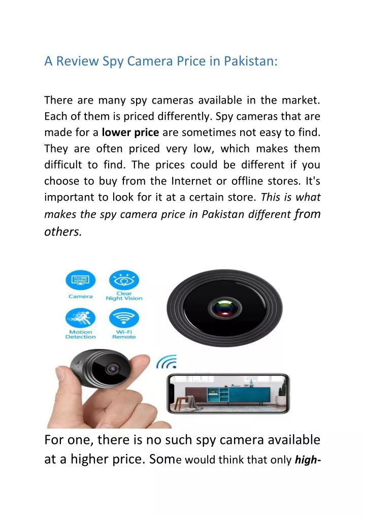 a review spy camera price in pakistan n.
