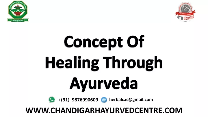 concept of healing through ayurveda n.