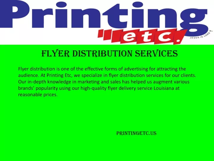 flyer distribution services n.