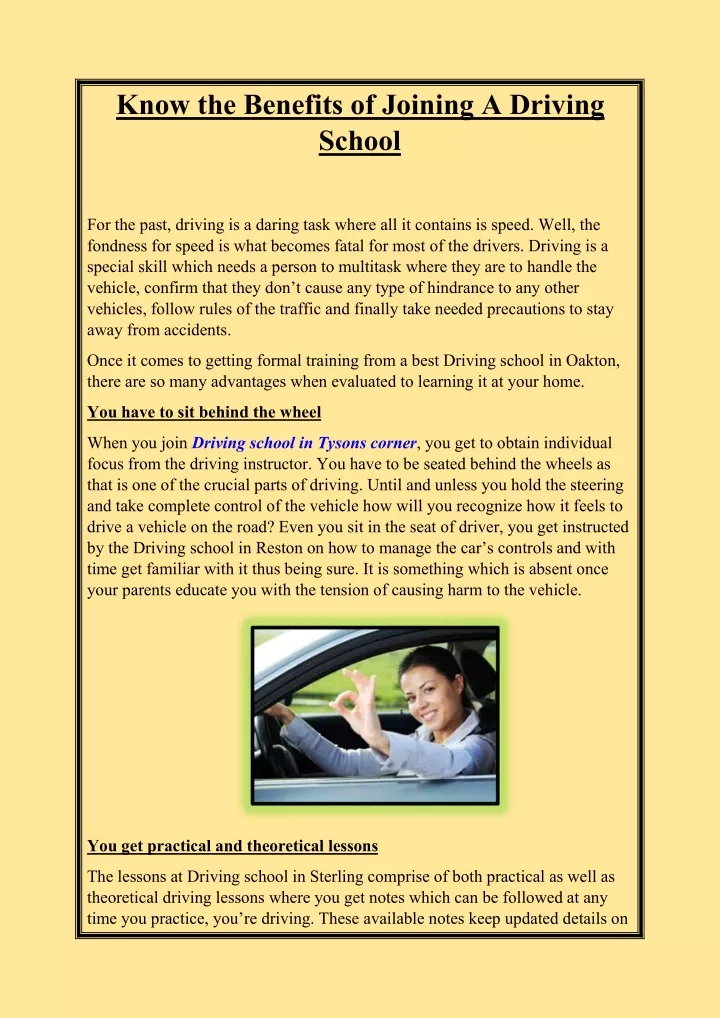 know the benefits of joining a driving school n.