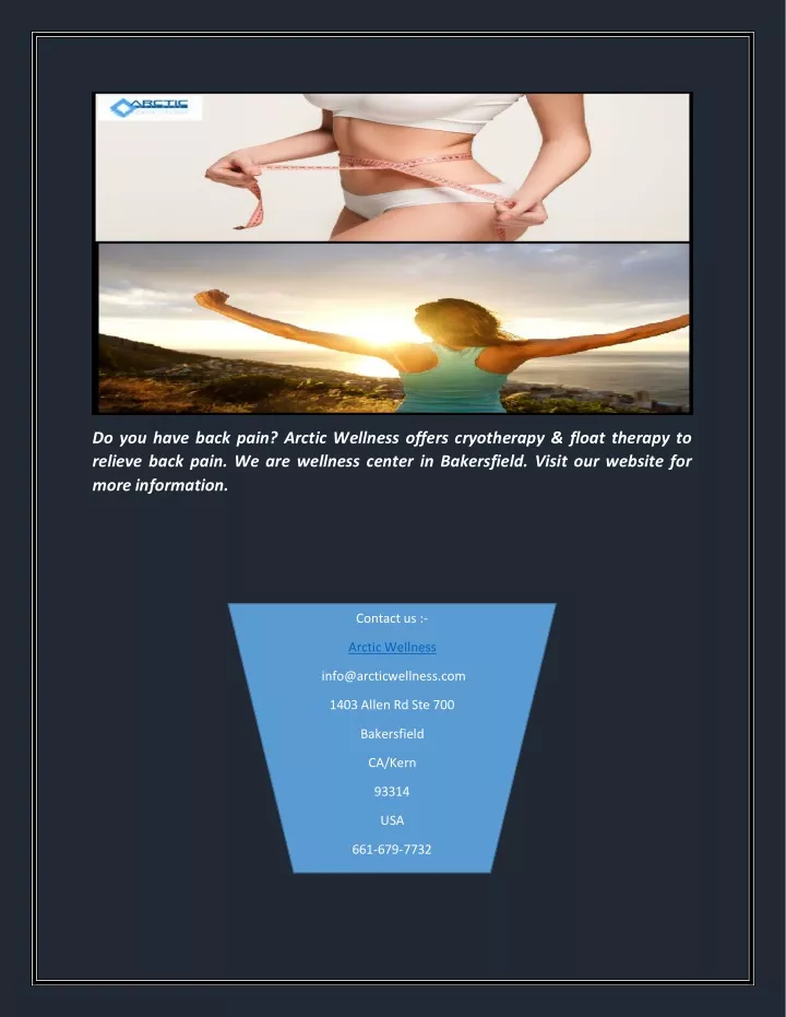 do you have back pain arctic wellness offers n.