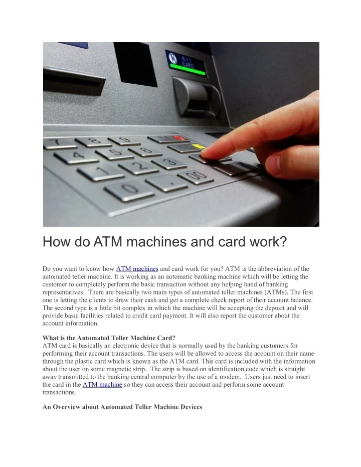 PPT How do ATM machines and card work? PowerPoint Presentation, free