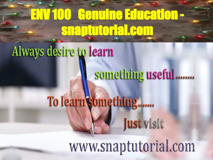 env 100 genuine education snaptutorial com n.