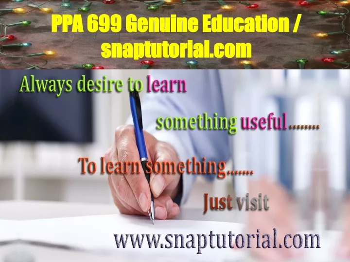 ppa 699 genuine education snaptutorial com n.
