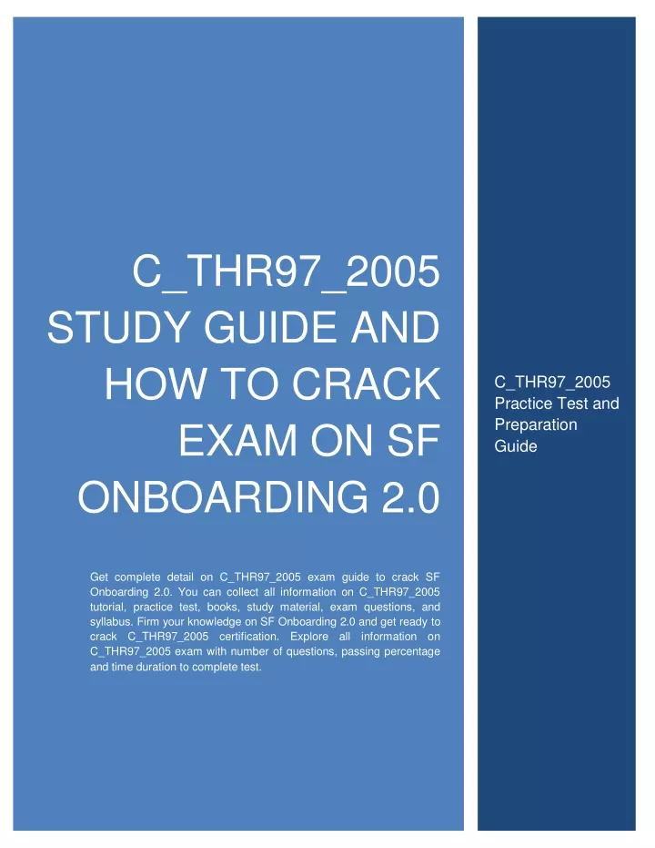 c thr97 2005 study guide and how to crack exam n.